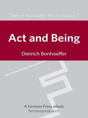 cover image of Act and Being
